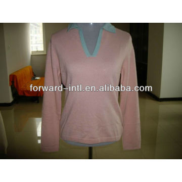 ladies' cashmere knitted pullover 12gg